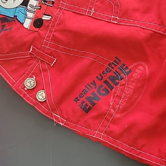 Thomas & Friends Red Kids Shorts Overalls Size 12 Months Vintage - Picture 3 of 8